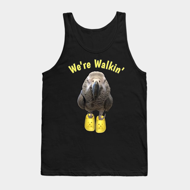 African Grey Parrot Walking Exercise Tank Top by Einstein Parrot